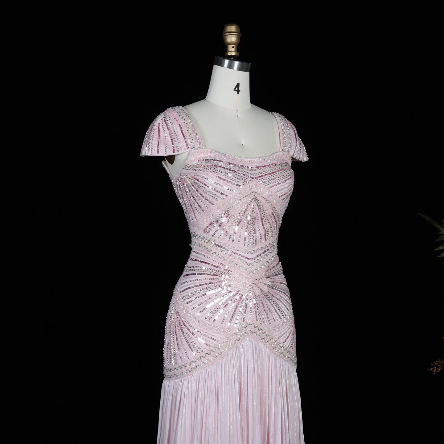 Sharon Said Abendkleider Luxuriöse Meerjungfrauen-Abendkleider, trägerlos, mit Perlen und Pailletten, glamouröse formelle Hochzeits- und Partykleider aus Dubai, SS325, maßgeschneidert – Detail 10