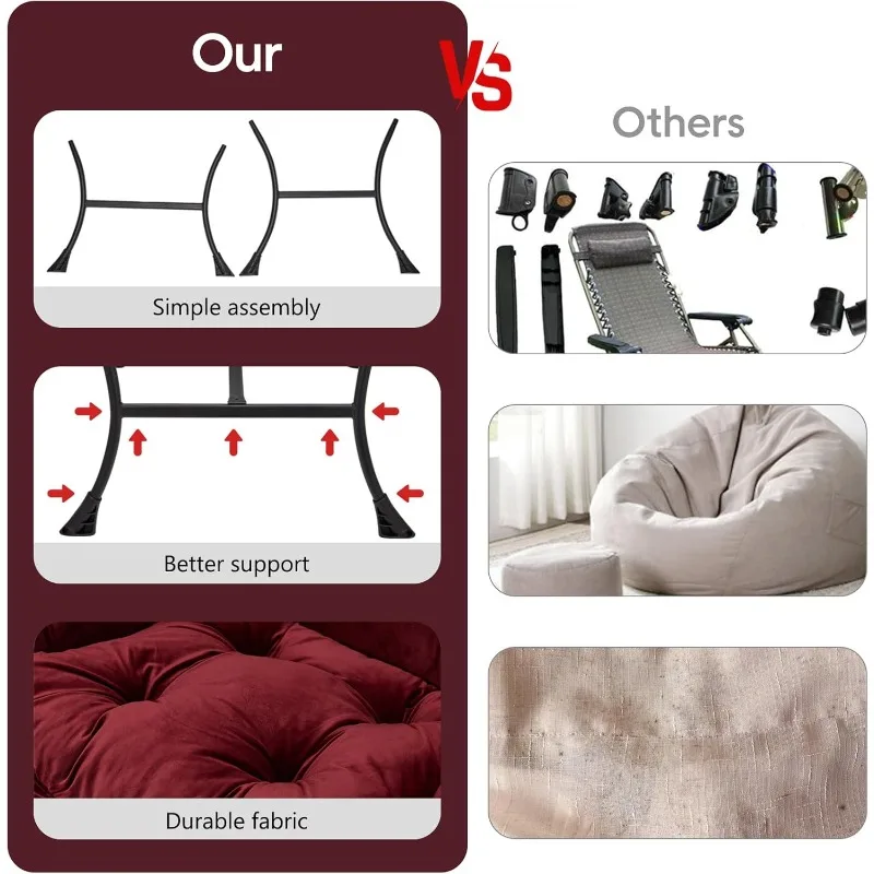 كرسي كسول مع كرسي عثماني حديث كبير قابل للطي، كرسي أريكة للترفيه معاصر مع مساند للذراعين أريكة منجدة