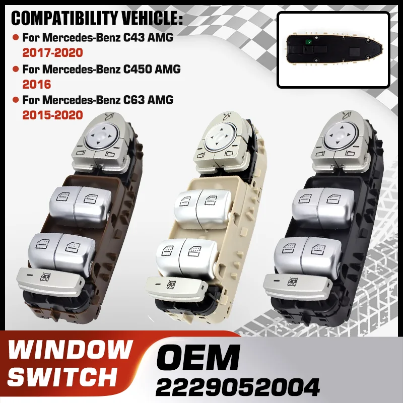 

Master Power Window Switch Button For Mercedes-Benz C43 AMG Mercedes-Benz C450 AMG Mercedes-Benz C63 AMG Mercedes-Benz C63 AMG S
