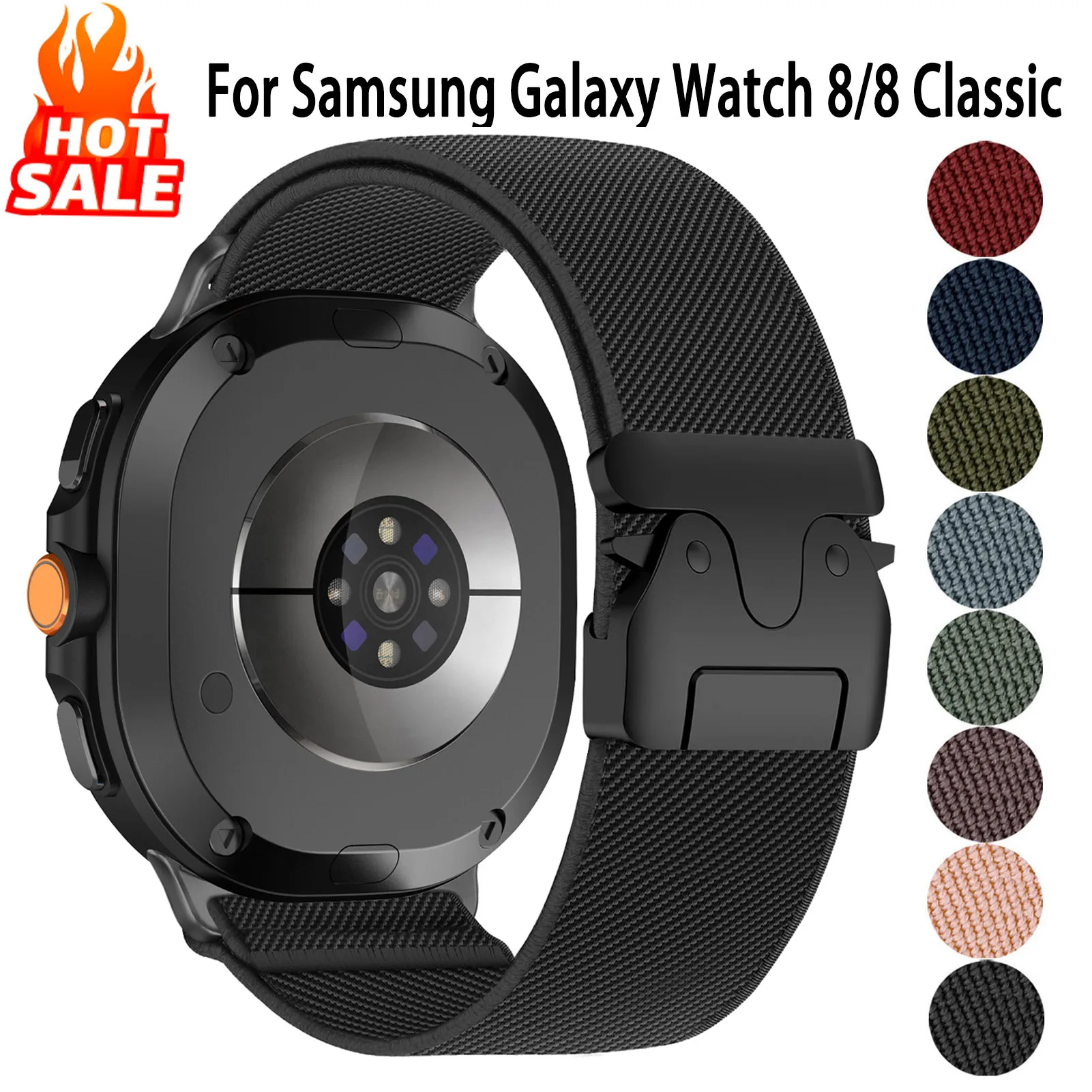 

Parachute Strap For Samsung Galaxy Watch 8 40mm 44mm stretch Nylon correa pulseira Bracelet for Galaxy Watch 8 classic Band 46mm