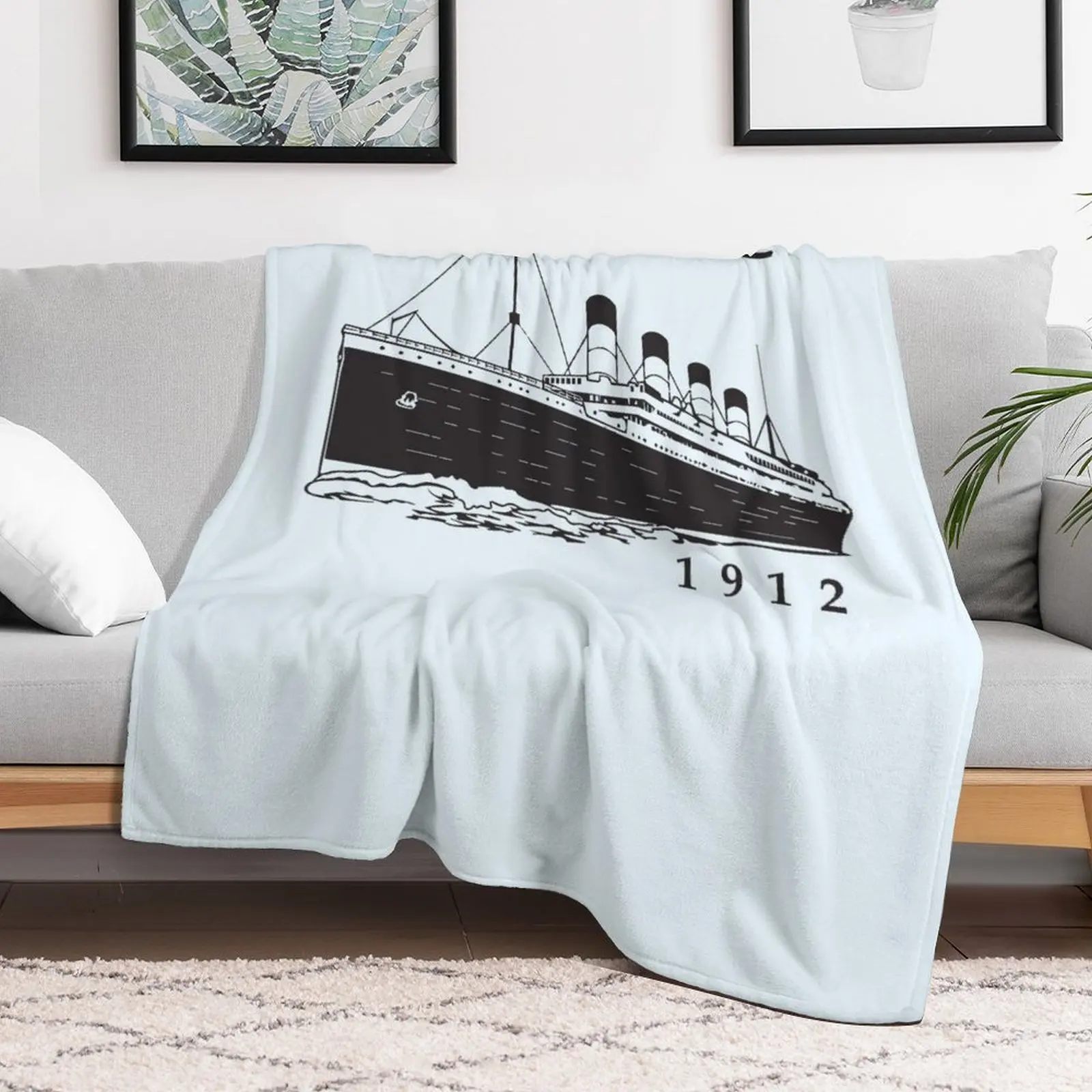 New Titanic Queen of the Ocean Vintage Cruise Sinking Ship Atlantic Voyage Throw Blanket Thins Flannels Vintage Blankets