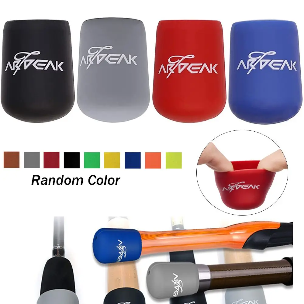 1Pcs Fishing Rod Handle Protective Case Silicone Lure Rod Bottom Protector Fishing Rod Handle Cover Accessories Random Color