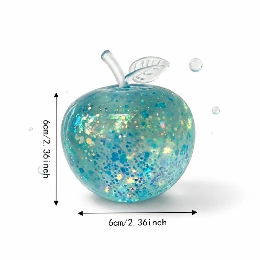 Trendy TPR Apple Stress Ball Stress Relief Soft Sequins Apple Squeeze Toy Slowly Rebounding Moldable Fidget Toy Relaxation Toy