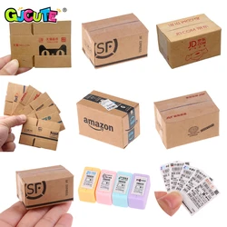 1/5Pcs Mini Karton Express Doos 1:12 Dollhouse Miniatuur Simulatie Express Box Decor Poppenhuis Decor Meubels accessoires