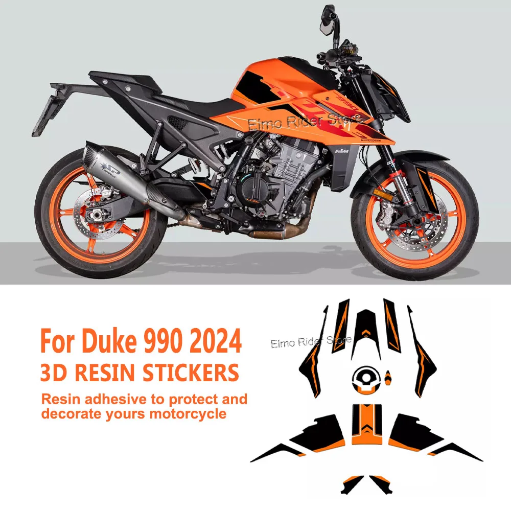 

Motorcycle 3D Gel Epoxy Resin Protective Sticker For Duke 990 2024 Tank Pad Stickers Kit New Fairing Shell Sticker Decals Kit