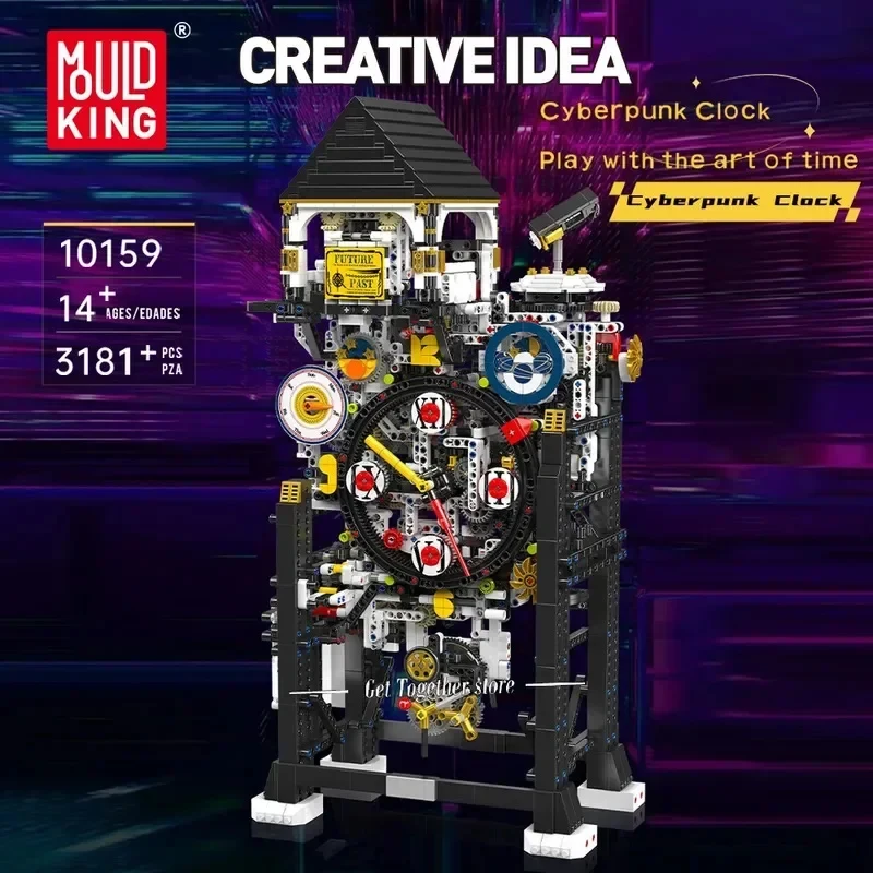  Mould King 10159 Technical Clock Toys Motorized Cyberpunk Clock Building Block Assembly Time Caculator Brick Creative Toy Gift view 5