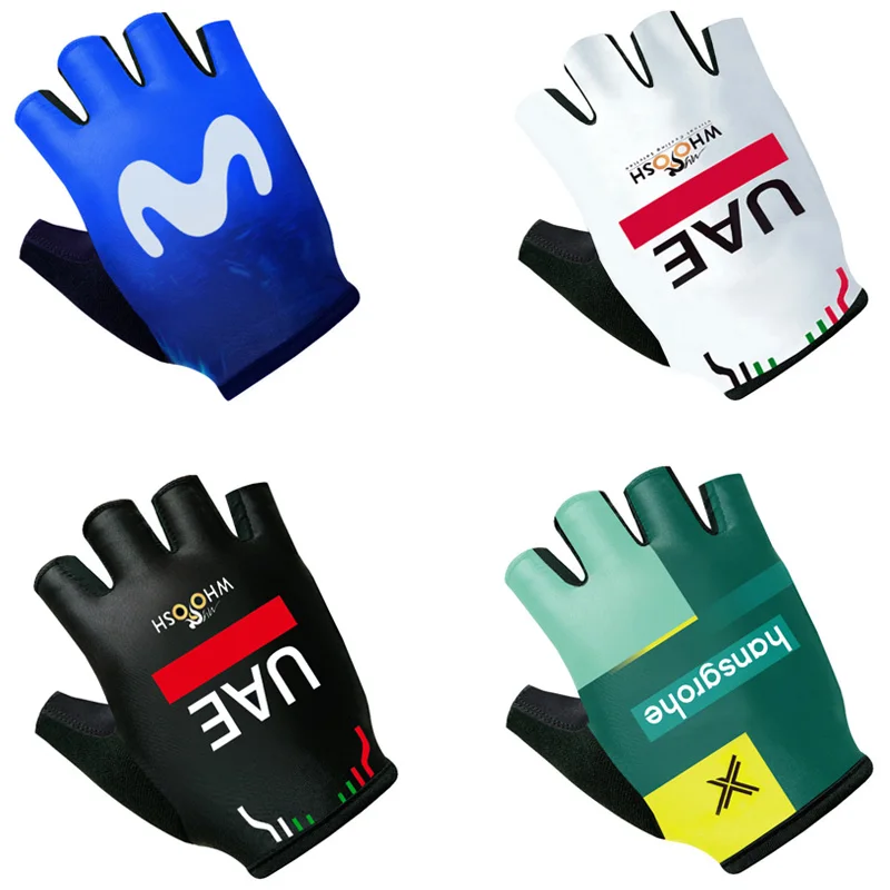 Blue M Team Sports Cycling Gloves Half Finger Men Women Road Bike Gloves Running Fitness Gym Riding Bicycle Gloves