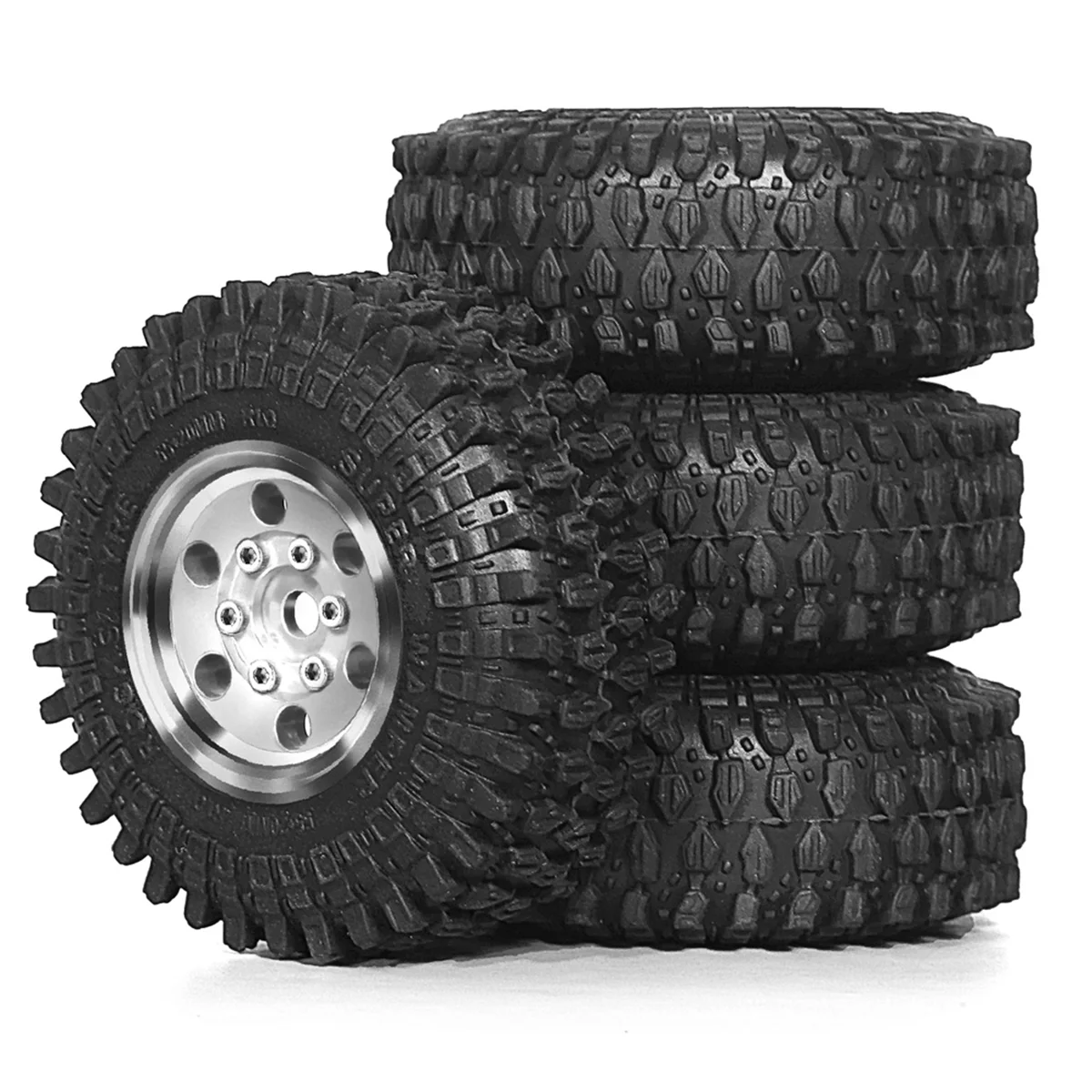 

Y34A 4 шт. 55 мм 1,0 дюйма металлическая шина с замком для 1/18 1/24 RC гусеничного автомобиля TRX4M SCX24, обновленные детали, аксессуары, серебро