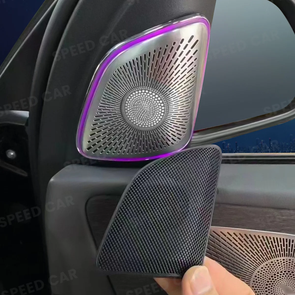 64 Colours LED Tweeter Speaker Cover For Mercedes Benz GLE GLS W167 GLE53 Coupe GLS63 Car Horn Decorative Lamp Ambient Light