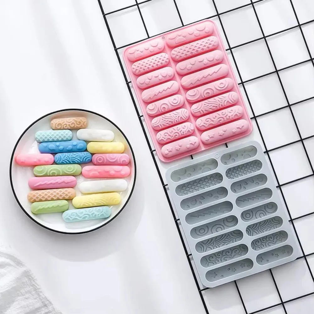 Long Strip Cookie Silicone Mold Chocolate Cereal Bar Finger Shape Candy Ice Cube Tray Biscuit Stick Eclair Cake Decorating Tools