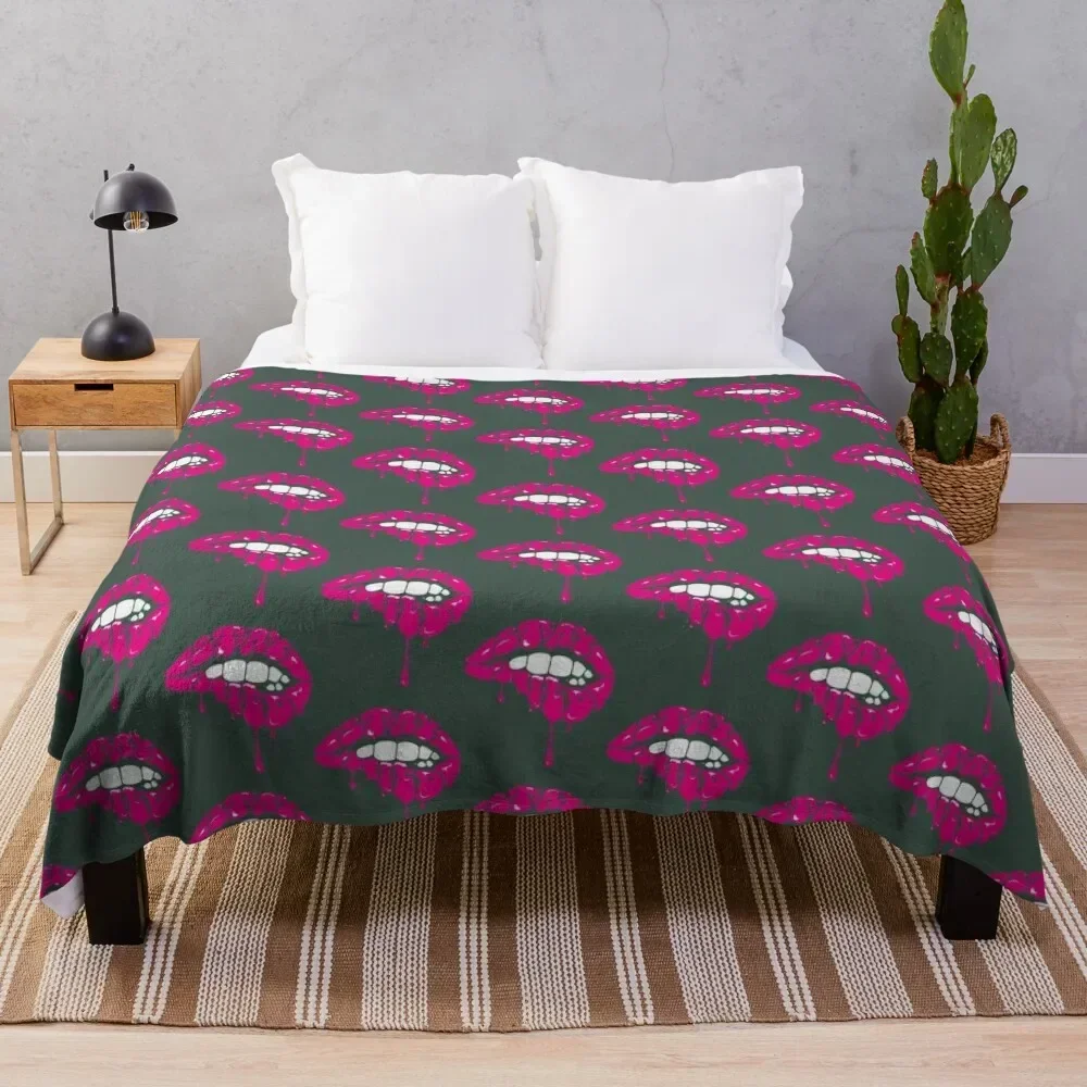 Ben Azelart Merch Stay Wild Lip Throw Blanket valentine gift ideas Single Cute Blankets