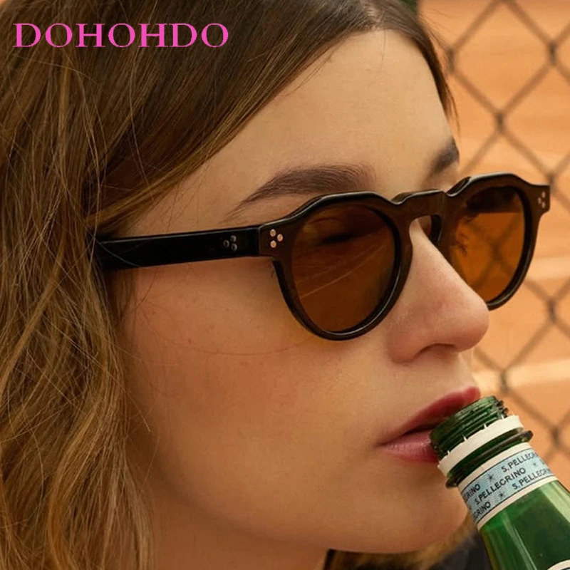 

Vintage Classic Small Round Frame Rice Nail Women Sunglasses Brand Designer Summer Traveling Driving Sunglasses Men UV400 Очки