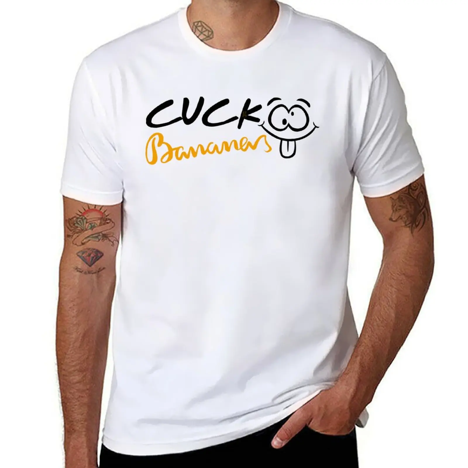 

cuckoo bananas T-Shirt man t shirt summer black cotton t-shirt plain for man package t shirts for man cotton funny T-shirt