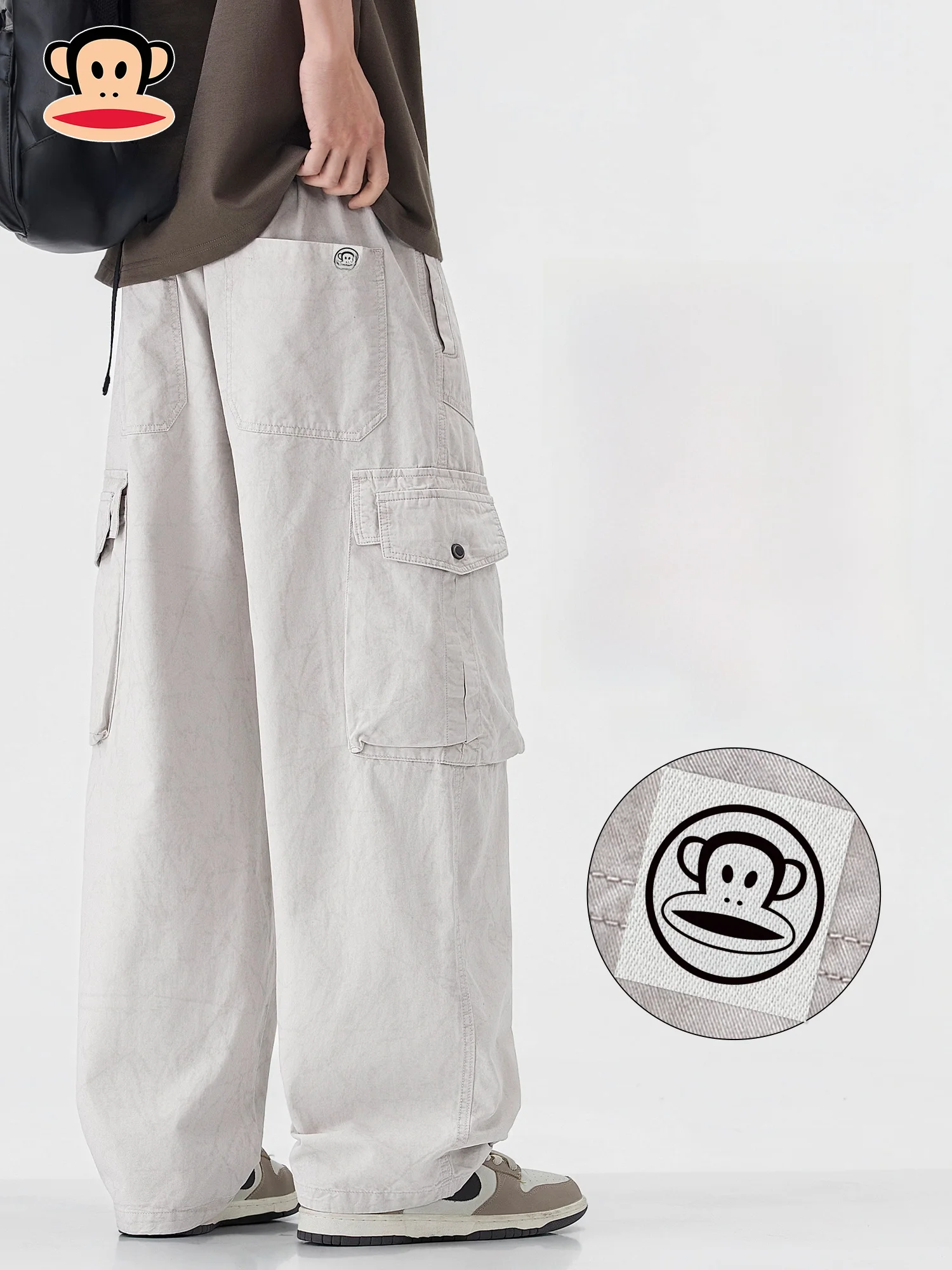 

PaulFrank American Sle Casual Pants Men's Spring New Outdoor Multi-ket Loose Straight Leg Casual Trousers Workwear