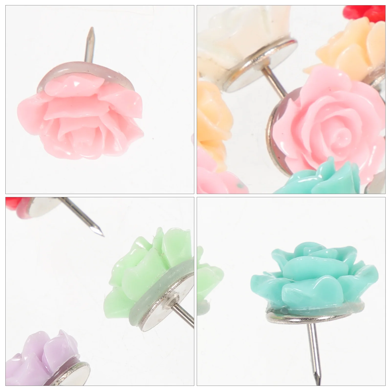 30 قطعة دبوس الدفع الوردي على شكل مسامير الإبهام قابلة لإعادة الاستخدام دبابيس الضغط خريطة صغيرة اكسسوارات حساسة الاستخدام اليومي مسامير الإبهام متعددة الوظائف