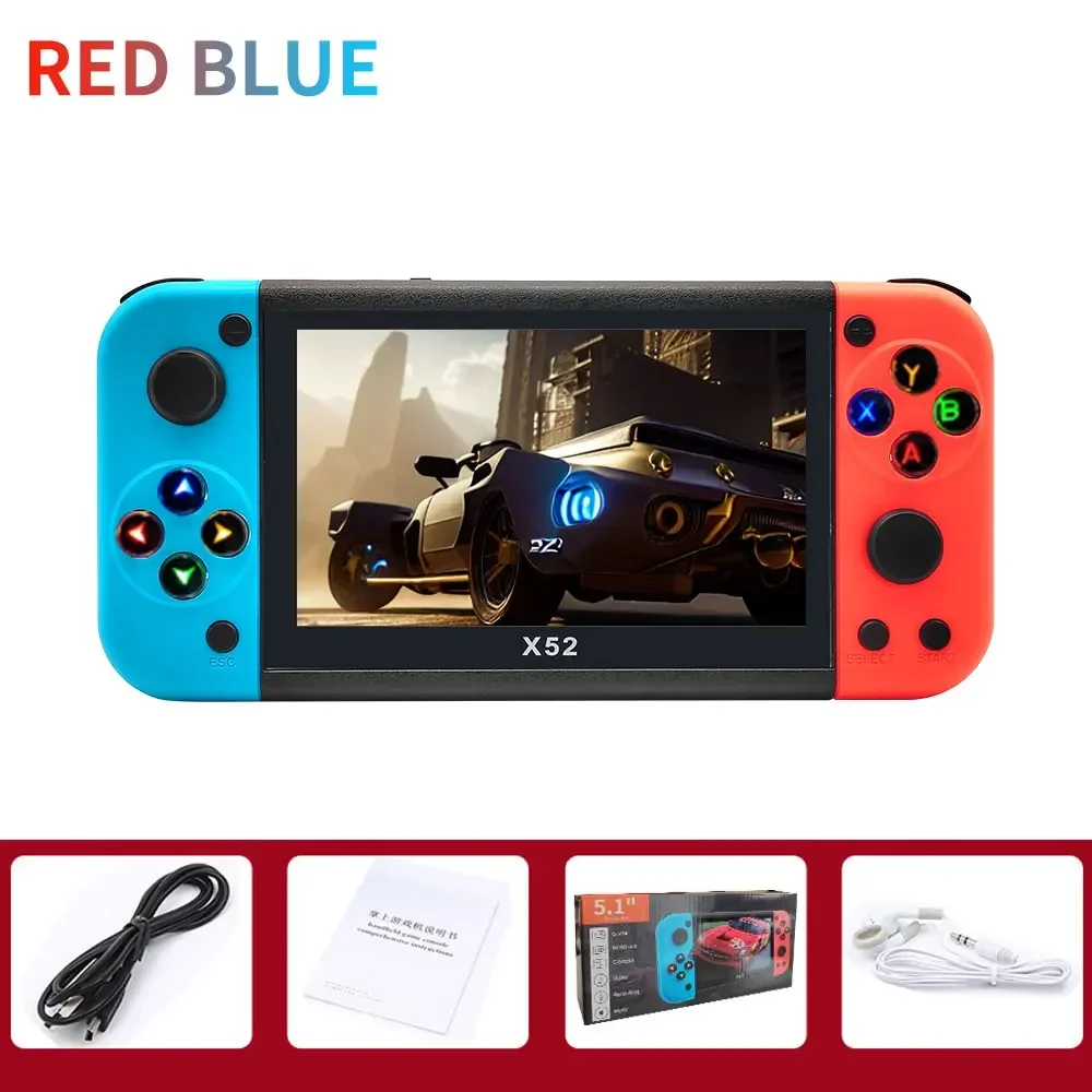 

X52 Portable 5.1 inch handheld game console arcade console ips HD high screen Audio Video Player Retro Classic Games