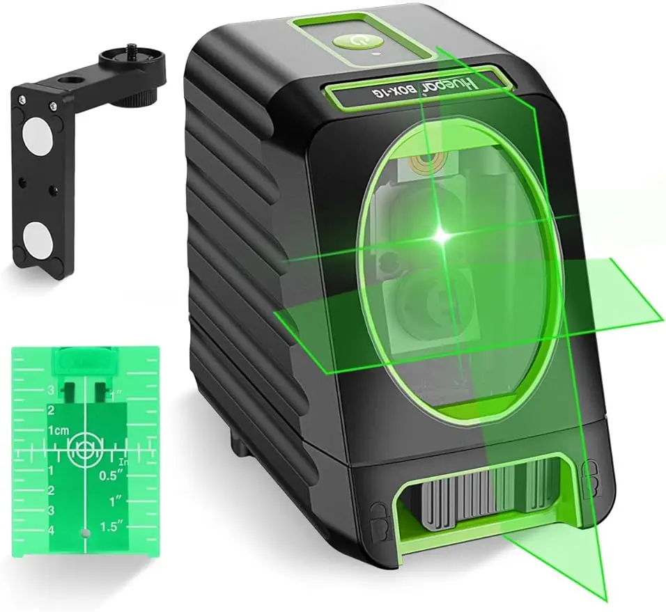 

Self-leveling Laser Level - Huepar Box-1G 150ft/45m Outdoor Green Cross Line with Vertical Beam Spread Covers of 150°