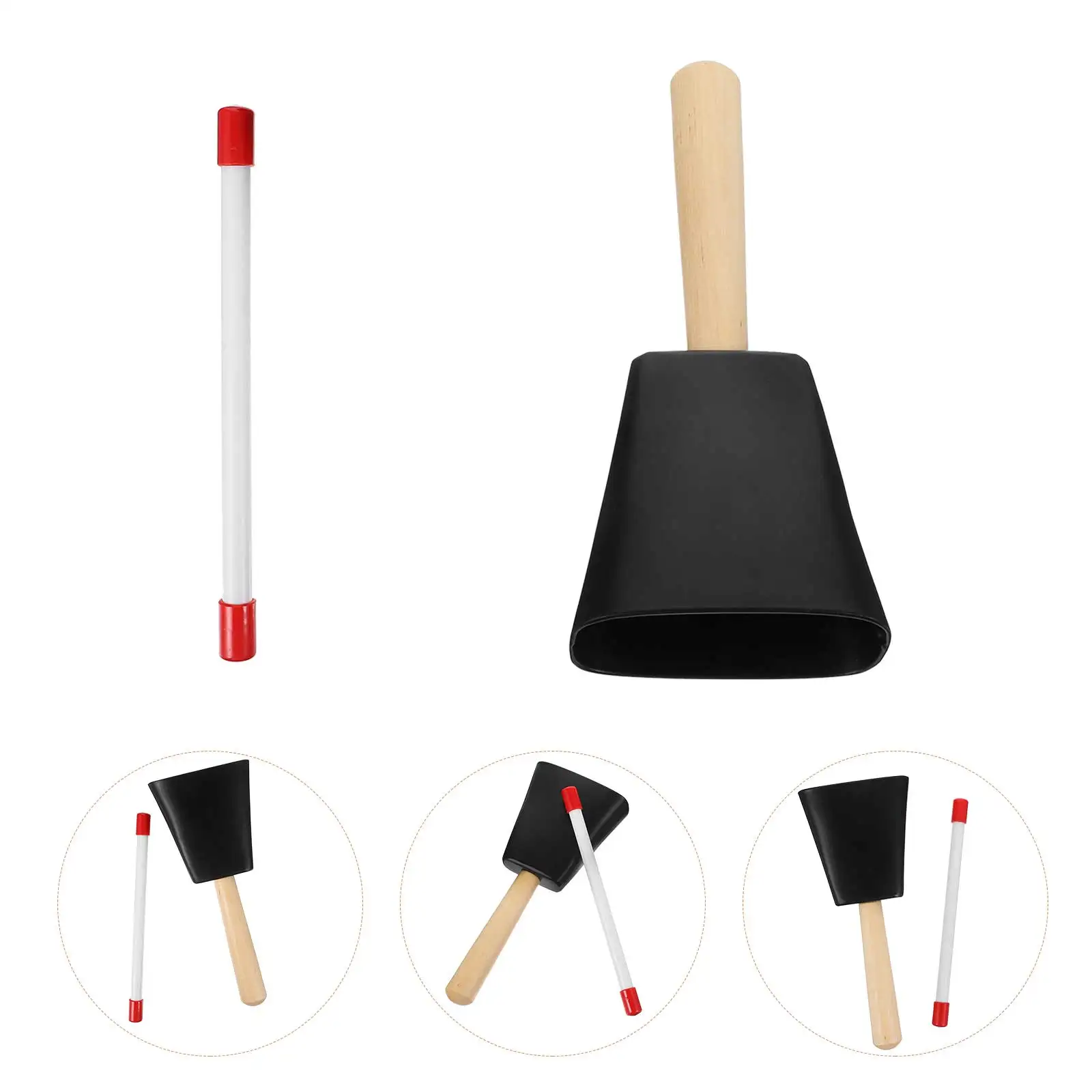 

1 set Cow Bell Teaching Aids Ergonomic Toddler Early Education Musical Instrument Accessory for Kids Birthday Gift Black