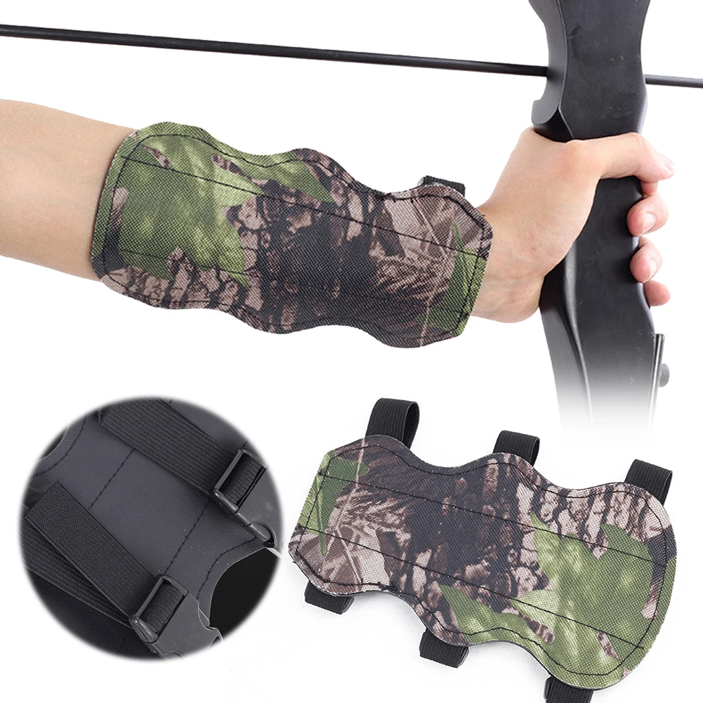 Archery Arm Guard Arm Protector Adjustable Strap Archery Protection Equipment Camouflage Archery Armguard for Hunting Shooting