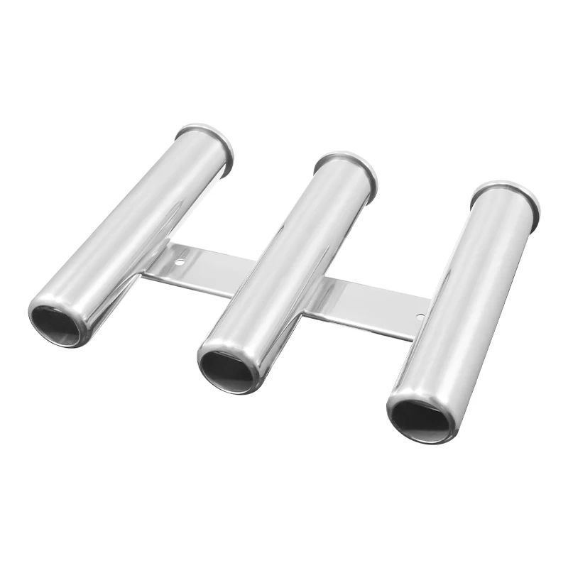 3 Tube Rod Holder Triple Marine Stainless Steel Fishing Rod Holder for Boat Yacht Accessories 3 Rod Rack Wall-hung Style