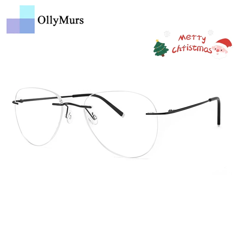 

OLLYMURS модные новые персонализированные оптические линзы из чистого титана, простые безрамные очки для близорукости, очки по рецепту для мужчин и женщин M801