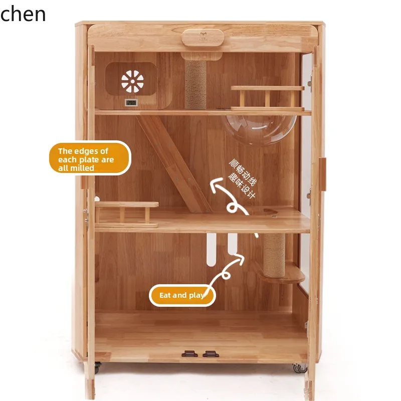 

D23- cat villa large free space cat house two floors cat and dog cabinet with toilet