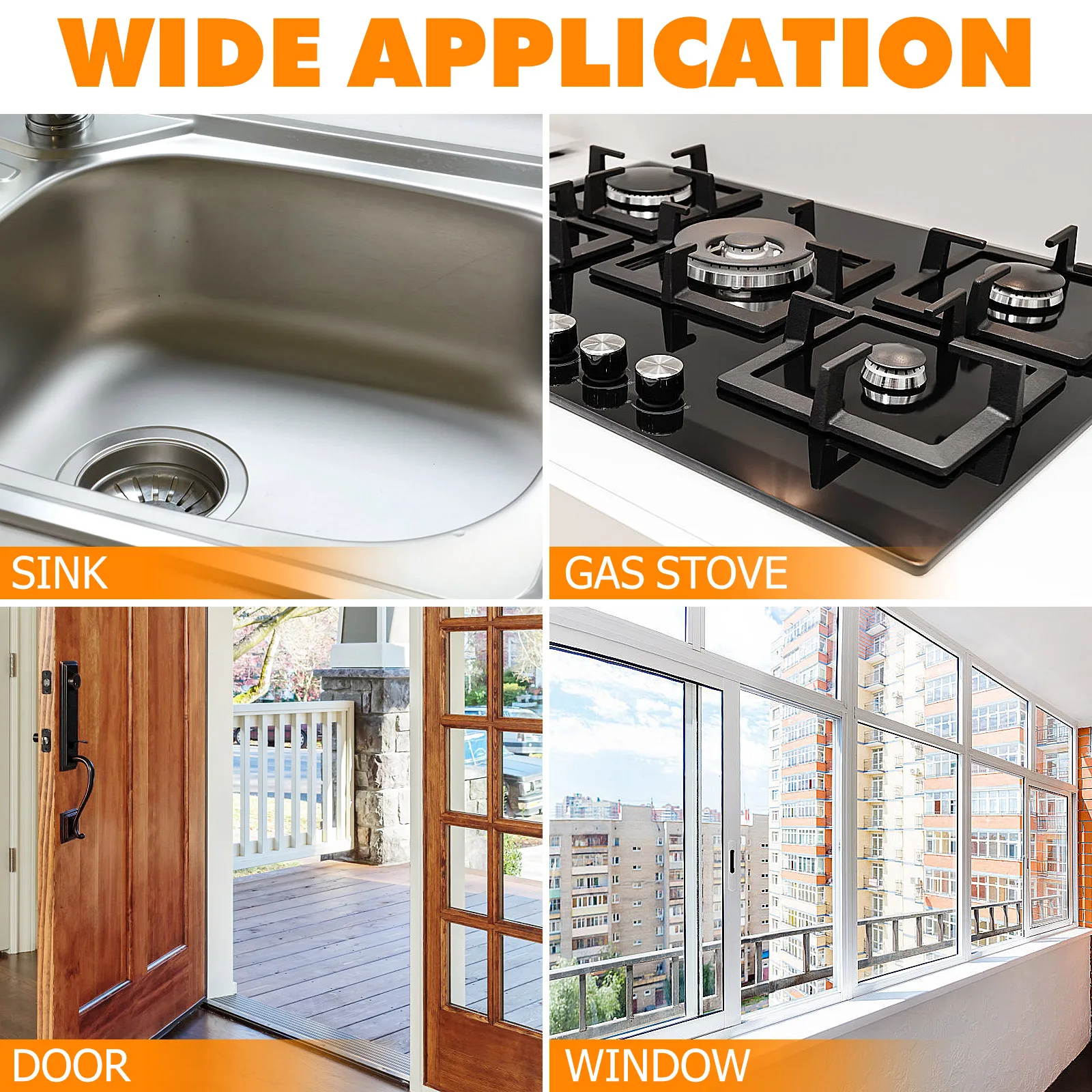 

10 Rolls Kitchen Bathroom Caulk Tape Self Adhesive Caulking Strip Bath Sealing Tape for Tub Sink Shower Caulk Strip