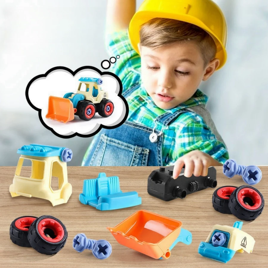 Disassembly Engineering Car Toy DIY Nut Assembly Puzzle Disassembly Simulation Sliding Excavation Disassembly Car