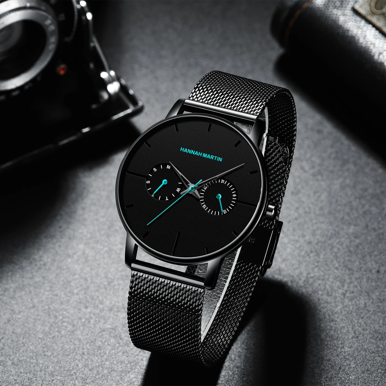 Men Watch Ultra Thin Top Brand Luxury multifunction small dial leather strap Mesh INS Waterproof Wristwatches Relogio Masculino