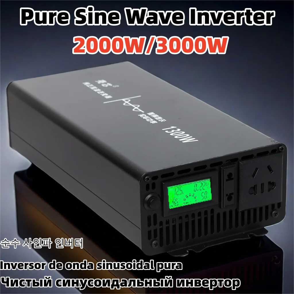 

Pure Sine Wave Inverter 2000W 3000W Power DC 12V 24V 48v To AC 110V 220V Voltage 50/60HZ Converter Solar Car Inverter With LED