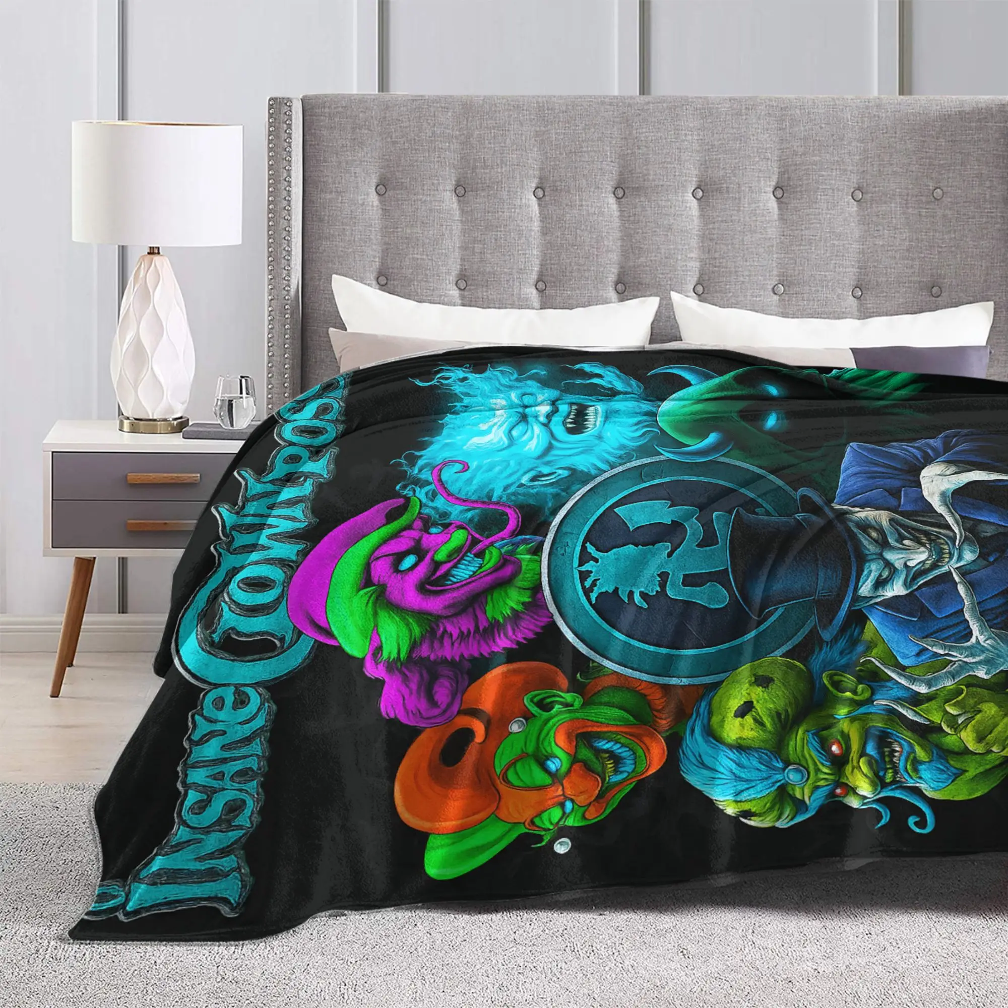 مجنون مهرج بوسي الفرقة بطانية قطيفة الاطفال الكبار الفانيلا رمي بطانية للخارجية الدافئة لينة تصميم جودة المفرش عيد ميلاد