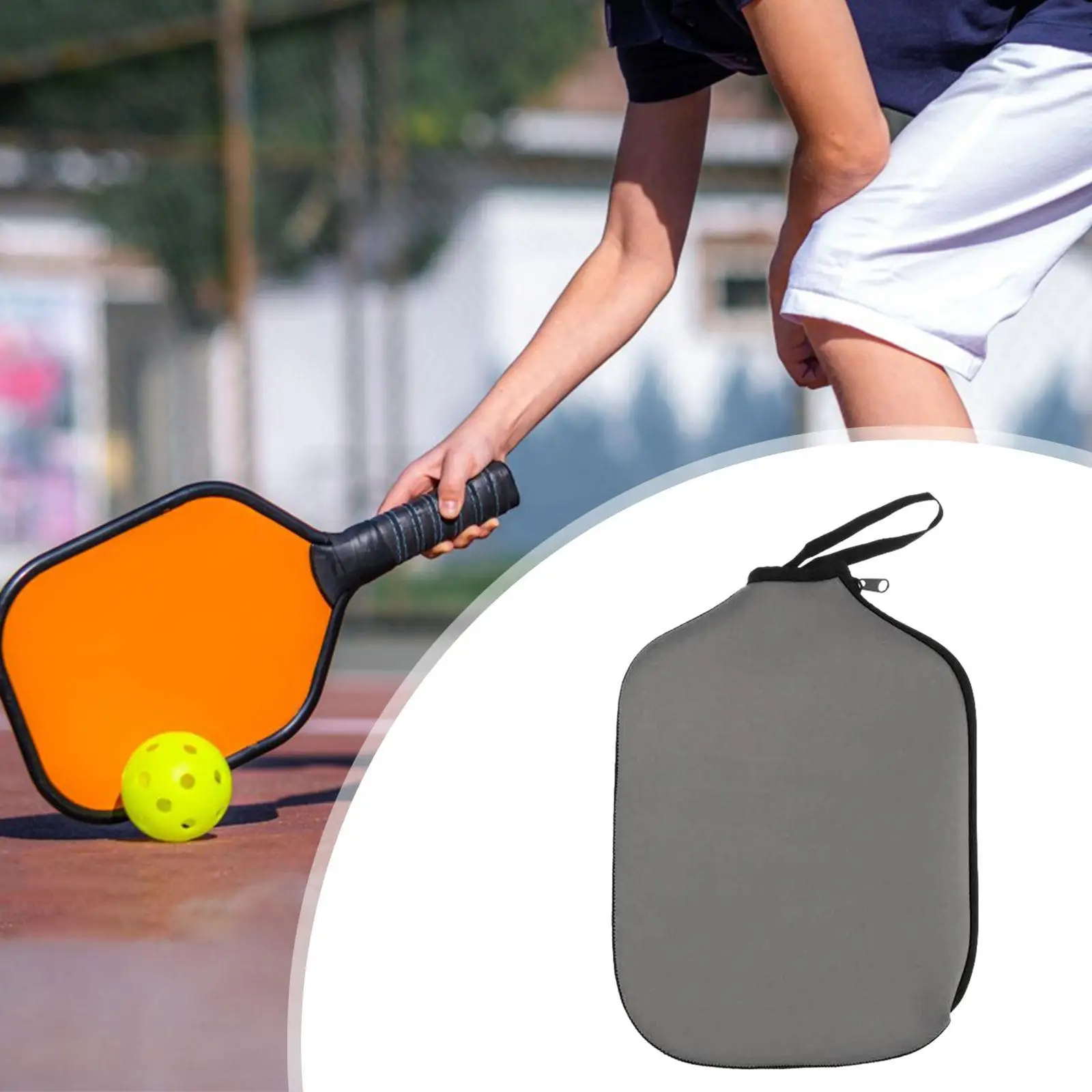 Pickleball Paddle Cover Pickleball Racket Sleeve Storage Carrier Accessories Zipper Closure Pickleball Head Cover Paddle Case