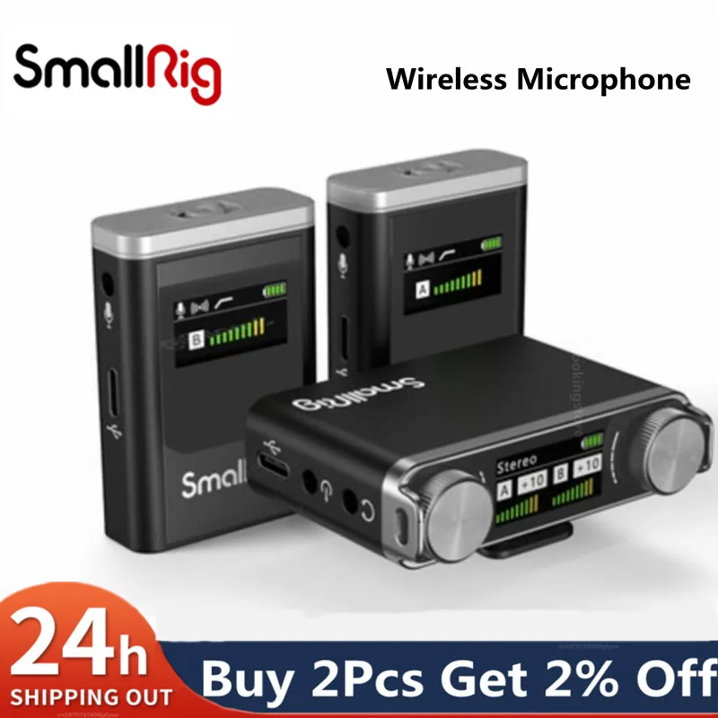 SmallRig Forevala W60ไร้สายไมโครโฟนสายคล้องคอชุดเครื่องส่งสัญญาณ Mic ลดเสียงรบกวนสำหรับกล้อง DSLR สมาร์ทโฟน