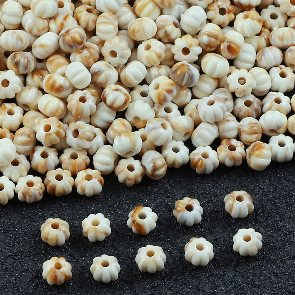 100/200/400pcs 7*5mm Imitation Shell Acrylic Pumpkin Beads For DIY Jewelry Making Bracelet Necklaces Earrings Crafts Accessories