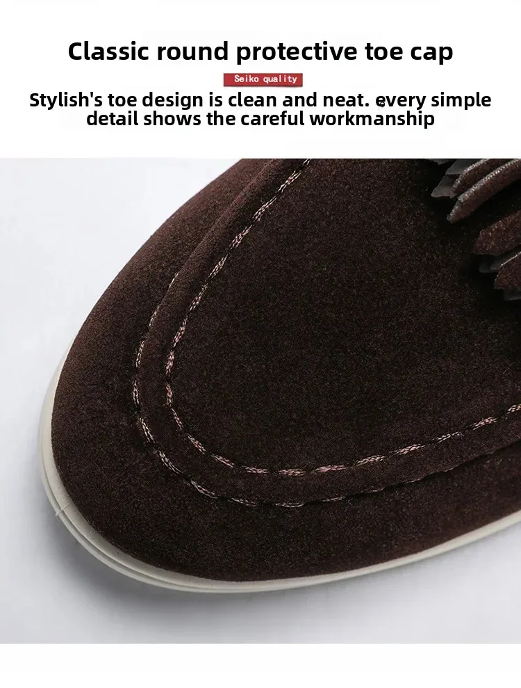 Unisex Leichte Flache Quasten-Freizeitschuhe Modische Vielseitige Übergrößen Herrenschuhe Business Casual Slip-On Loafer – Detail 6