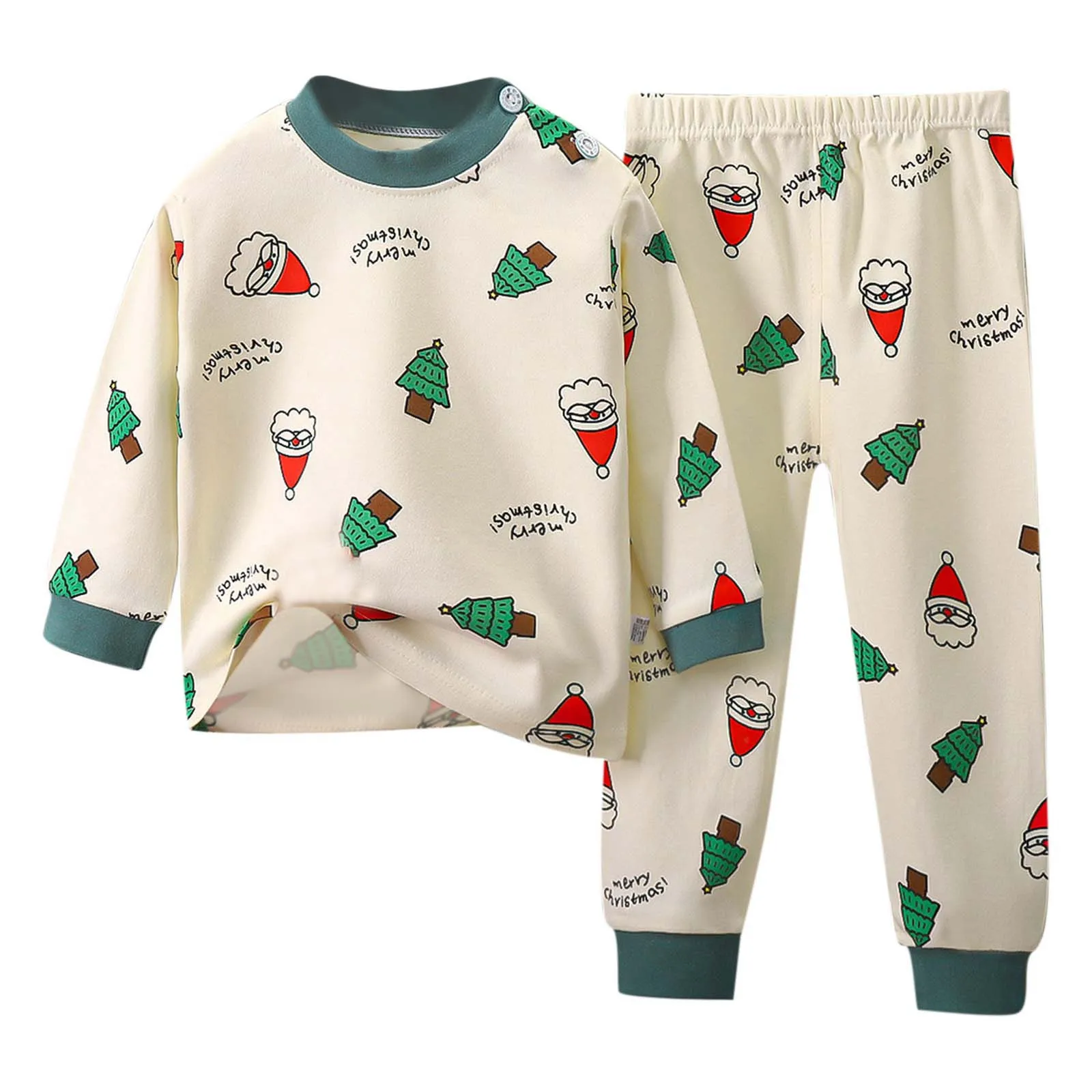 

Boys Girls Cotton Children Pajamas Sets Unisex Soft Comfort Warm Cute Cartoon Printed Suitable Perfect for Autumn Winter Warmth