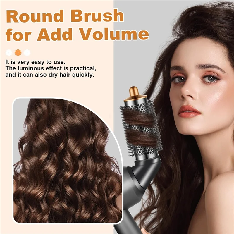 สิ่งที่แนบมาแปรงกลมสําหรับ Dyson Airwrap พร้อมอะแดปเตอร์สําหรับอุปกรณ์เสริมเครื่องเป่าผม Dyson, แปรงเพิ่มวอลลุ่มแบบกลม