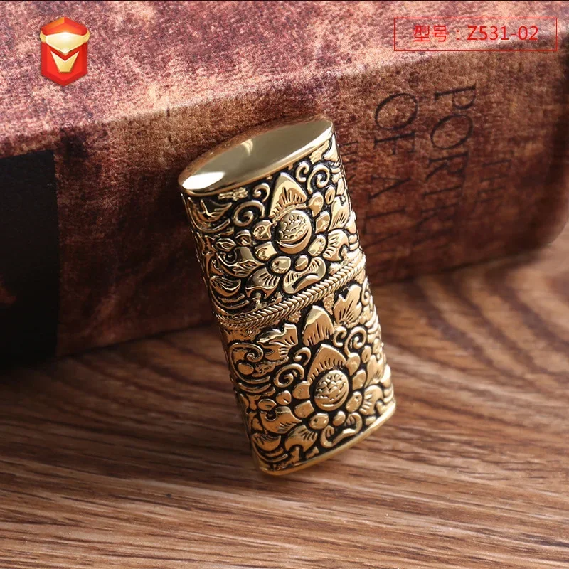 New Zoro Series Personalized Etching Craft Inside and Outside Copper Shield Armor Machine ZORRO Kerosene Lighter Men's Gift