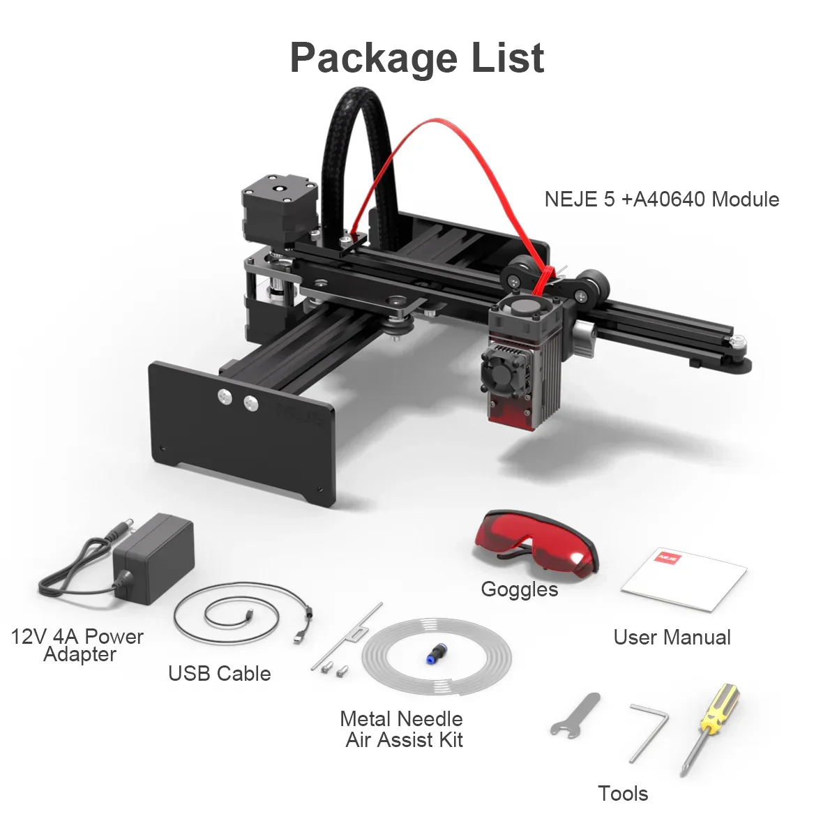 

NEJE 5 A40630/A40640/E40 Laser Engraving Machine: Precision Desktop Engraver 50W80W-NEJE Software/LightBurn/LaserGRBL