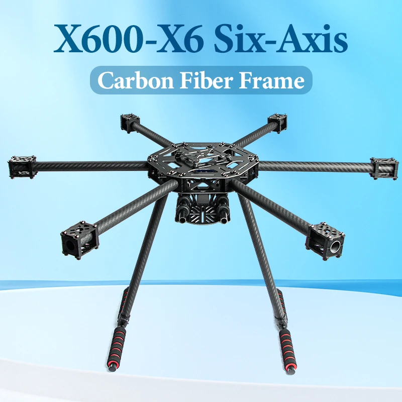 

600mm Hexacopter X6-X600 FPV Frame with Carbon Fiber Landing Gear Skid for RC Multicopter S550 SK500 Upgraded Version