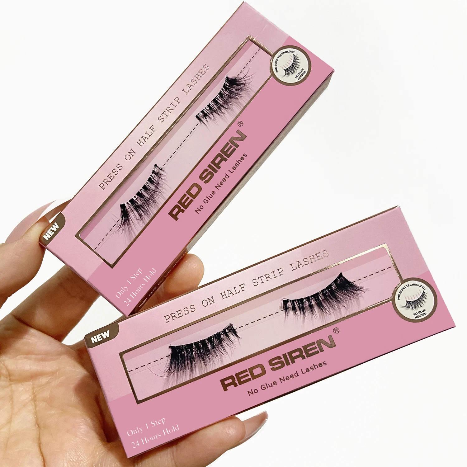 接着剤不要のつけまつげ、手作りの透明バンド、セルフ接着式ハーフまつげ、新登場、長持ちするソフトなフェイクミンクつけまつげ、卸売業者