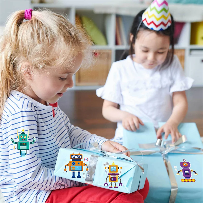 Creative Make Your Own Robot Stickers Children DIY Toys Make A Face Sticker Puzzle Jigsaw Robot Party Decorations Kid Boys Gifts