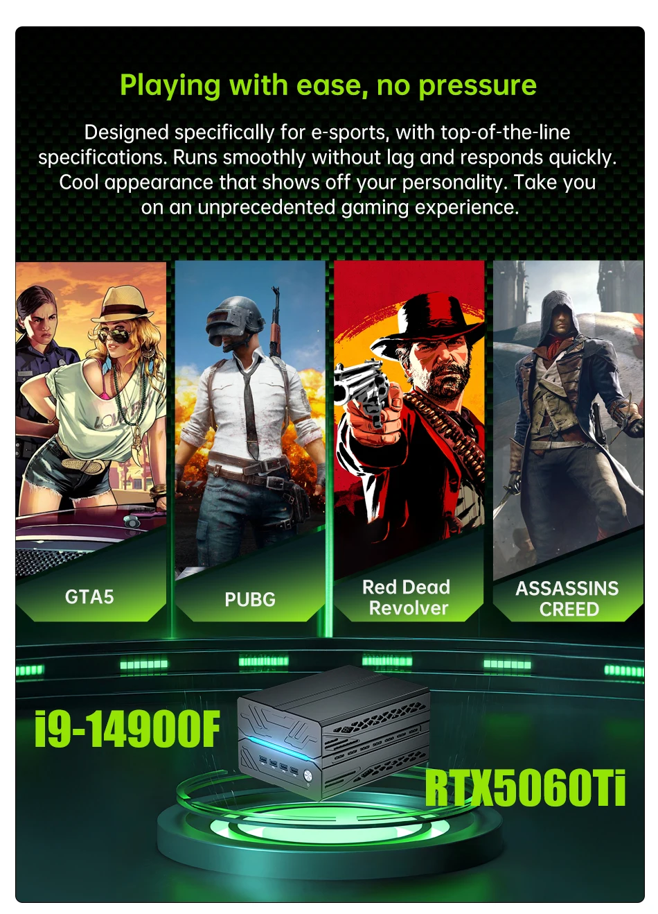 MSECORE Gaming Mini PC Intel Core I9-14900F RTX 5060 Ti 16G Dedicated Card Win11 DDR5 NVMe SSD WiFi6E BT5.3 8K Desktop Computer