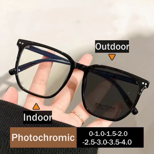 Gafas fotocromaticas inteligentes para hombre y mujer lentes de sol antideslumbrantes antiazul miopia montura Suqare para exteriores nuevo estilo AliExpress