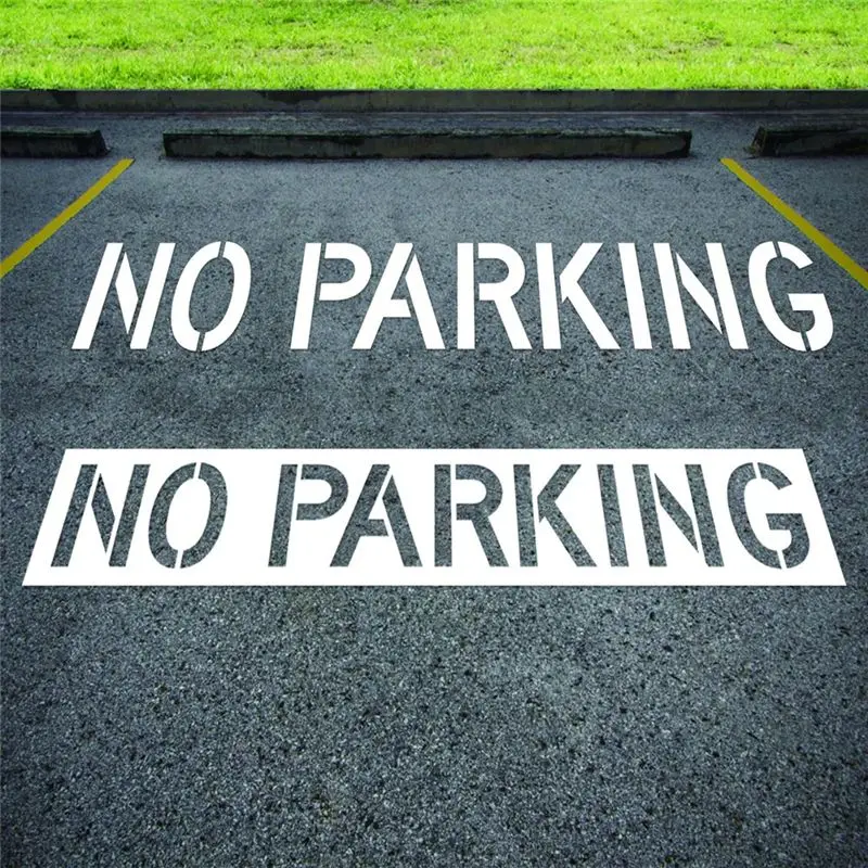 LLCS-Fire Lane Reusable Template Stencil, 12 Inch Tall Letters No For Parking Silicone Stencil For Parking Lot, Pavement Sign