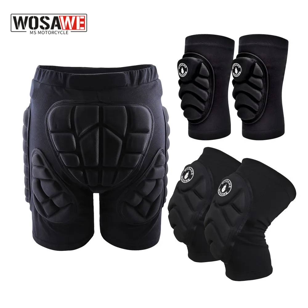 

WOSAWE Padded Motorcycle Shorts Outdoor Sports Skiing Shorts Hip Pad Protector Armor Ski Snowboard Skate Pants Motor Shorts