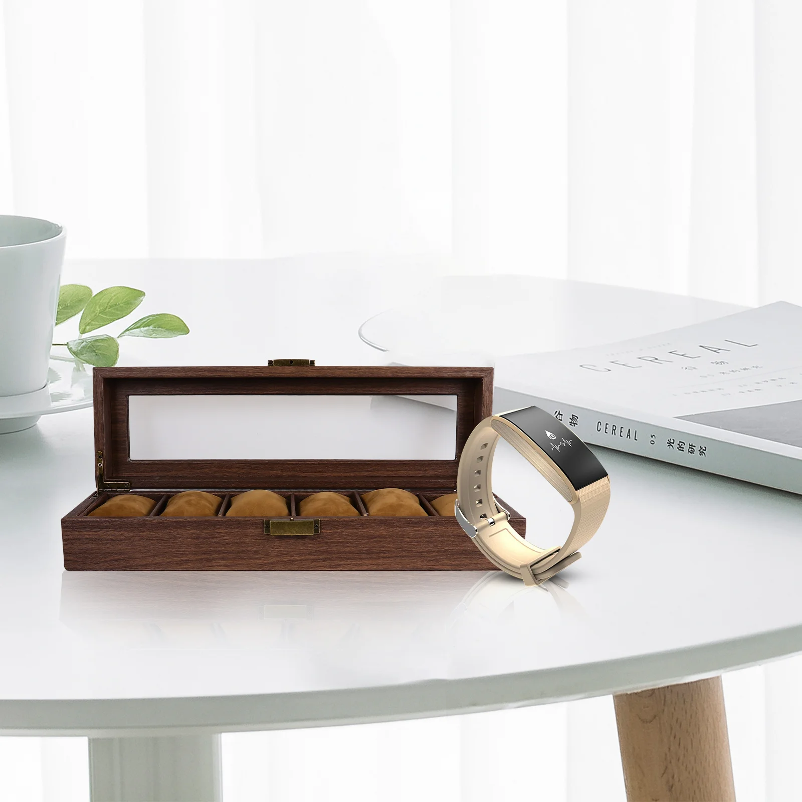 1Pcs Wooden Watch Box Durable Classic Design Storage Organizer for Watches Jewelry Packing Display Case Brown Watch Storage Box