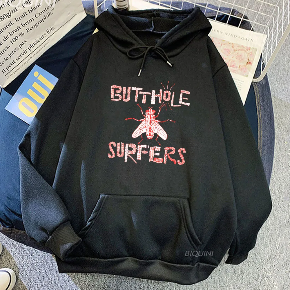 

Grunge Buttholee Surferss Band Hoodie Male Streetwear Clothes Aesthetic Graphic Hoody Fall Casual Fleece Pullovers Letter Print