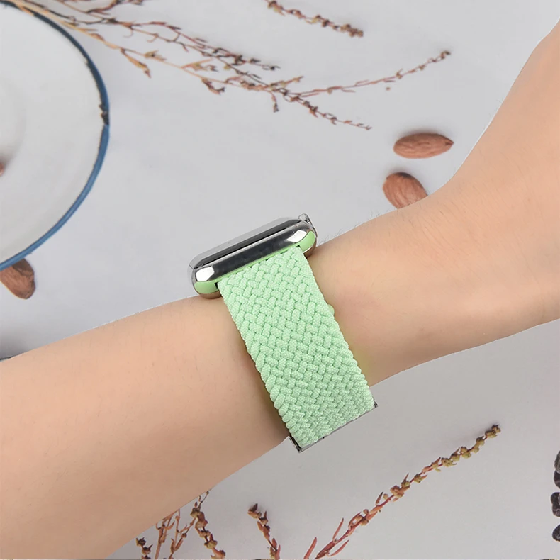 애플 워치 밴드용 브레이드 솔로 루프, 나일론 탄성 스트랩, iWatch 시리즈 9, 8, se, 6, 7, 5, 4, 3, 44 mm 울트라 2, 49mm, 45mm, 38-42mm, 40-41mm