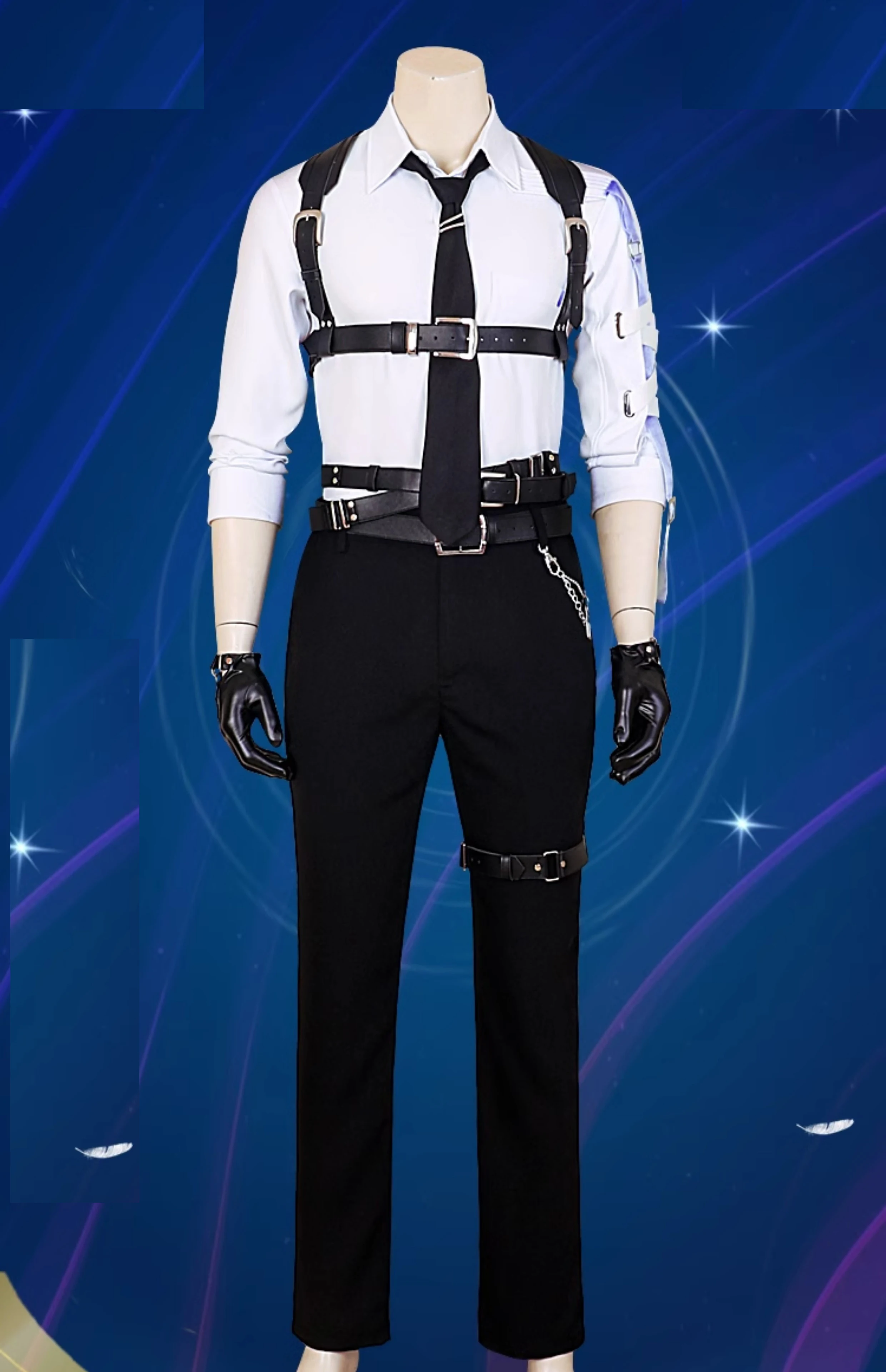 Women Man's Belt Harness Shirt Pants Set Halloween Show Suit Game Love And Deepspace Cosplay Sylus Xavier Zayne Rafayel Costume